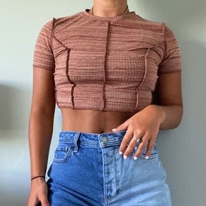 Mixed Thread Reverse Seam top